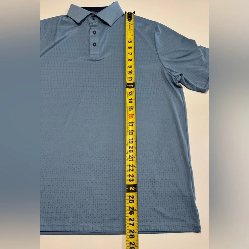 KJUS Savin Structure Golf Polo Shirt Mens Size Large Blue Patriot Country Club - Picture 8 of 8